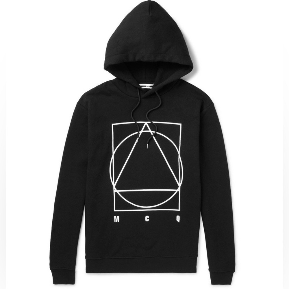 McQ Alexander McQueen - Logo-Print Loopback Cotton-Jersey Hoodie PTP 23”